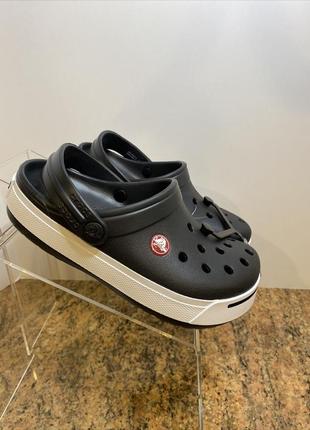 Крокс крокбенд клог ii чёрні дитячі crocs crocband ii clog kids black/white5 фото