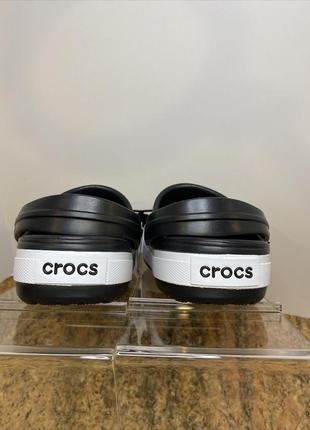 Крокс крокбэнд клог ii чёрные детские crocs crocband ii clog kids black/white4 фото