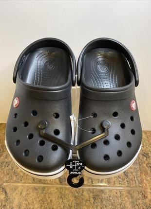 Крокс крокбенд клог ii чёрні дитячі crocs crocband ii clog kids black/white7 фото