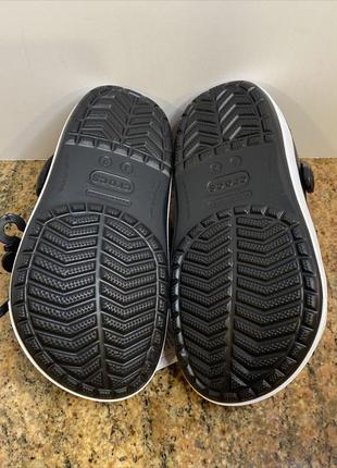 Крокс крокбэнд клог ii чёрные детские crocs crocband ii clog kids black/white6 фото