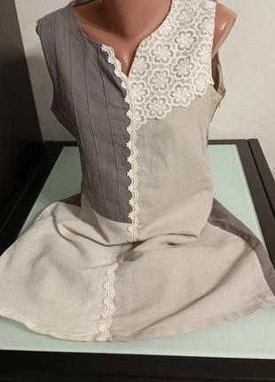 Льняна сукня сіра