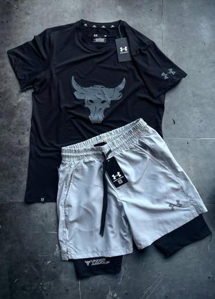Комплект футболка шорти тайтси under armour