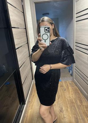 Платье из велюра с блестками