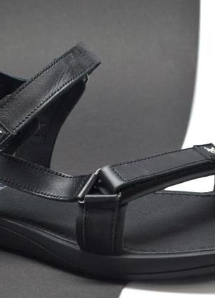 Мужские модные кожаные сандалии черные marion 2363106