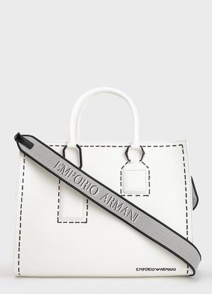 Сумка з принтом emporio armani black білого кольору  🔥sale🔥