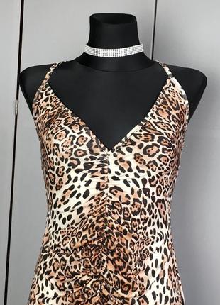 Женское платье короткое мини чёрное бежевое леопардовое сарафан туника короткая чёрная3 фото