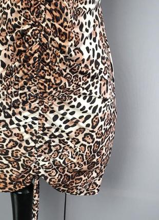 Женское платье короткое мини чёрное бежевое леопардовое сарафан туника короткая чёрная5 фото