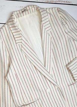 1+1=3 шикарный молочный шерстяной двубортный пиджак блейзер, размер 46 - 483 фото