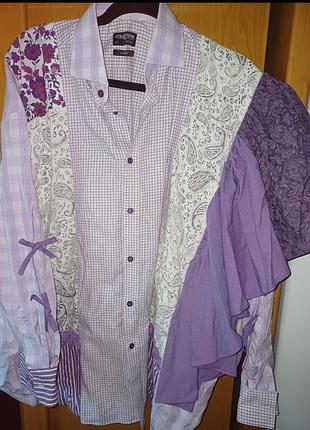 Интересная хенд мейд рубашка оверсайз