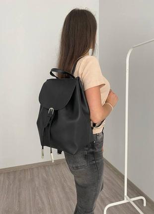 Женский рюкзак эко кожа, черный4 фото