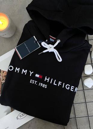 Чоловіче худі чорне tommy hilfiger lux кофта чоловіча з капюшоном томами хілфігер