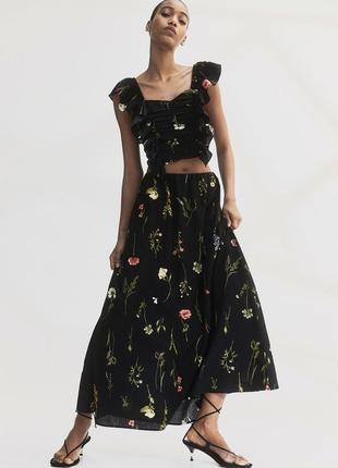 Длинная юбка макси из смесового льна h&m оригинал