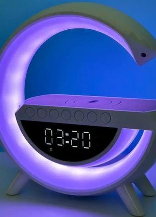 Нічник акумуляторний із годинником g bt-3401 smart light sound machine чорний salemarket