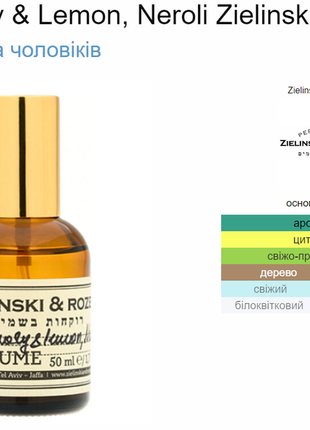 Стійкі шлейфові парфуми унісекс zielinski & rozen rosemary & lemon, neroli2 фото