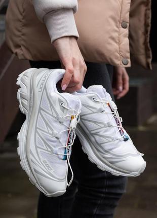 Кроссовки женские бежево белые salomon lab xt 6 брендовые удобные летние кросы стильная обувь на лето саломон4 фото