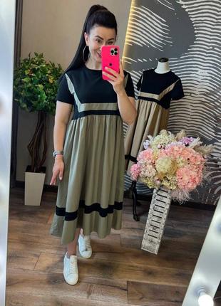 Стильна сукня в стилі oversized 🕊️ жіноча сукня вільного крою, довга сукня максі / мод 0578