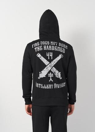 Толстовка чоловіча чорна dark side 44th division худі тринитка на блискавці з капюшоном і принтом на спині