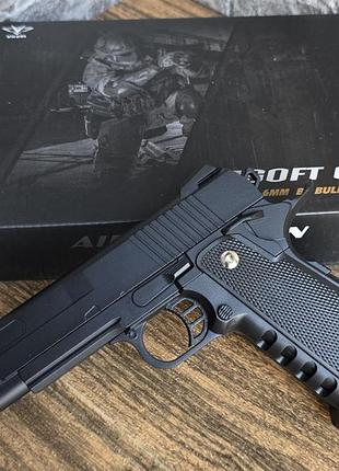 Дитячий металевий пістолет colt 1911 для 6мм куль vigor airsoft gun || kilomert+