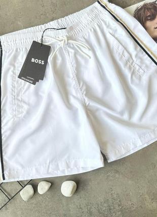 Плавальні шорти boss чоловічі білі пляжні короткі шорти для чоловіків літні шорти для купання бос