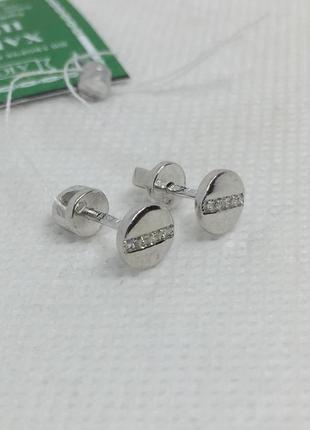 Нові родовані срібні сережки гвоздики куб.цирконій срібло 925 проби2 фото