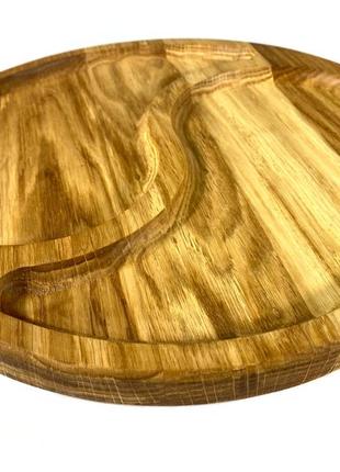 Деревянная тарелка из натурального дерева диаметр 30 см, высота 2 см, тарелка для закусок5 фото
