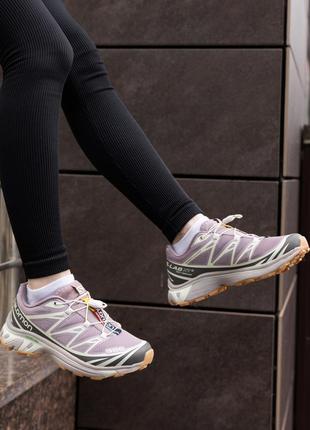 Кроссовки женские фиолетовые salomon lab xt 6 стильные летние кросы для спорта саломон удобная обувь на лето