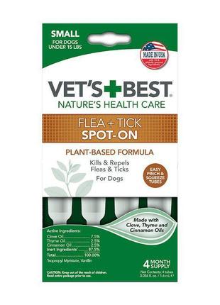 Vet`s best flea tick spot on (ветс бест флеа тік спот он) засіб проти бліх і кліщів для собак