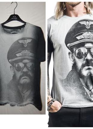 Мерчевая футболка "kilmister side" чёрно-серая от lemmy motohead2 фото