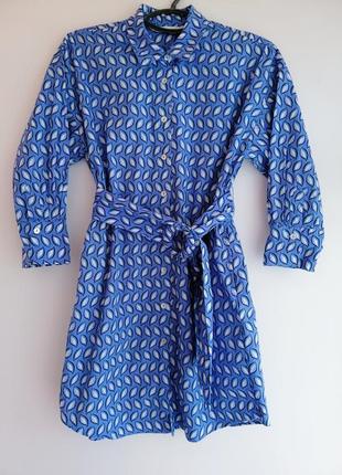 Платье женское синее белое короткое4 фото