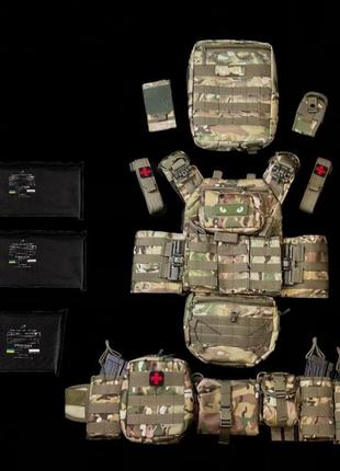 Комплект плитоноска +рпс + напашник ,рюкзак ,12 підсумків та балістичні пакети 2 класу