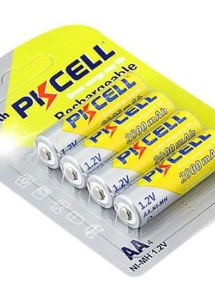 Акумулятор pkcell 1.2v aa 2000mah nimh rechargeable battery, 4 штуки у блістері ціна за блістер, q12