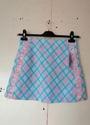 Летняя легкая юбка со вставками из атласа турченка3 фото
