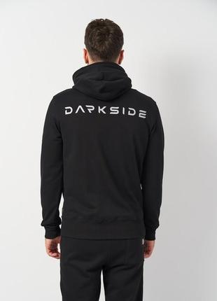 Толстовка чоловіча чорна dark side classic худі тринитка на блискавці з капюшоном і принтом на спині