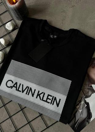 Футболка calvin klein мужская черная хлопковая футболка для мужчины брендовая футболка на лето кельвин кляйн