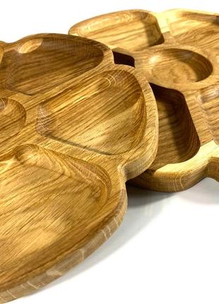Комплект деревянных тарелок из натурального дерева диаметр 25 см и 30,5 см, высота 2 см4 фото