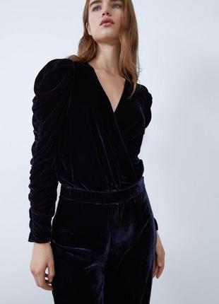 Велюровый боди от zara