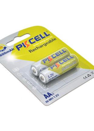 Акумулятор pkcell 1.2v aa 2600mah nimh rechargeable battery, 2 штуки у блістері ціна за блістер, q12