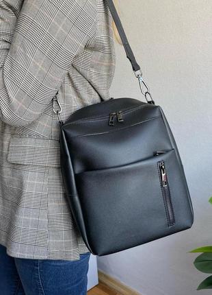 Димчатий — сумка-рюкзак — велика якісна зі зручною кишенею спереду (луцк, 802)10 фото