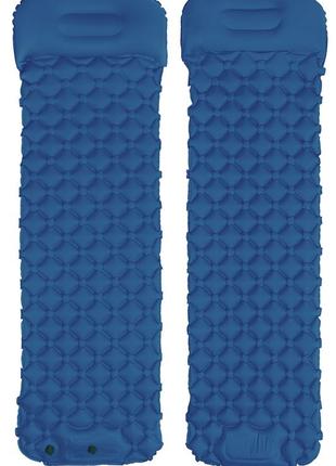 Туристичний самонадувний каремат 180х65 см lowide dark bue