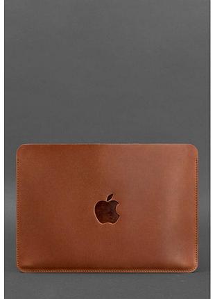 Чохол із натуральної шкіри для macbook air/pro 13" світло-коричневий