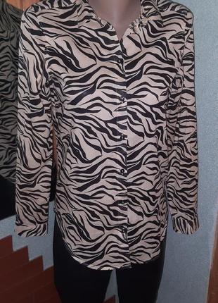 Легкая хлопковая рубашка с животным принтом