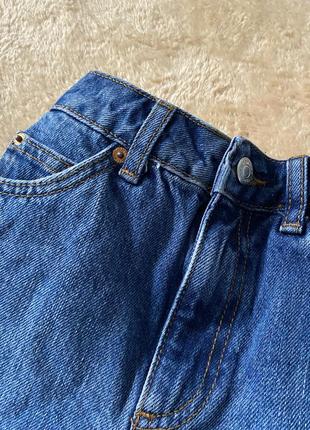 Синие базовые джинсовые высокие шорты xs topshop5 фото