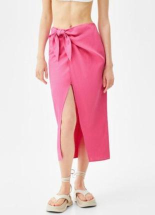 Льняна спідниця bershka