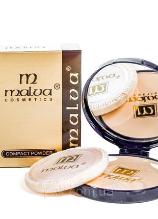 Пудра для обличчя компактна malva cosmetics м 413 № 04 світло-бежева