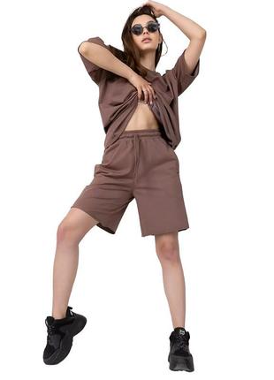 Женские удлиненные шорты-бермуды h25 l коричневый (06399876), totalfit