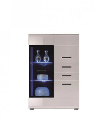 Пенал-вітрина гербор вушер reg1w2d2s l/p німфея альба + білий глянець (grb-1059)