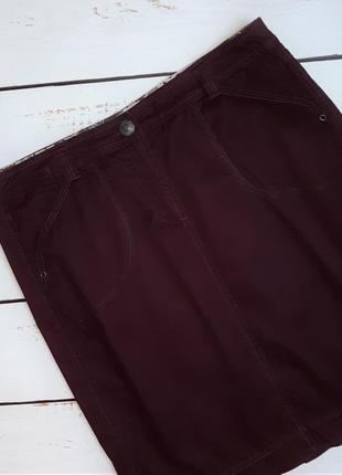 1+1=3 отличная темно-фиолетовая юбка карандаш до колен cecil, размер 48 - 502 фото