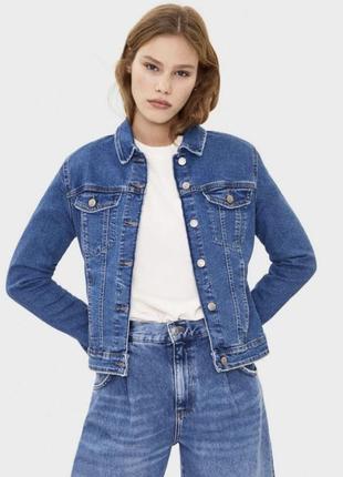 Джинсовка джинсовая куртка синяя женская новая