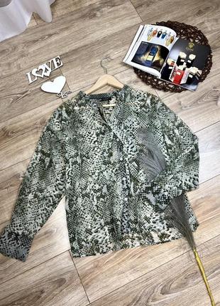 Zara трендова невагома оверсайз блуза в тваринний принт
