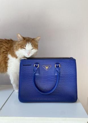 Сумка в стиле prada синяя змея